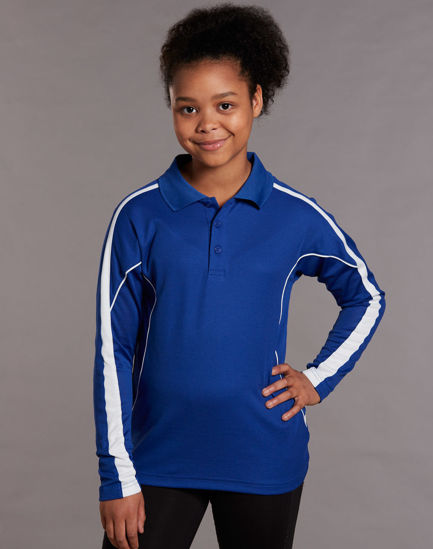Picture of Winning Spirit Kids' Truedry Long Sleeve Polo PS69K