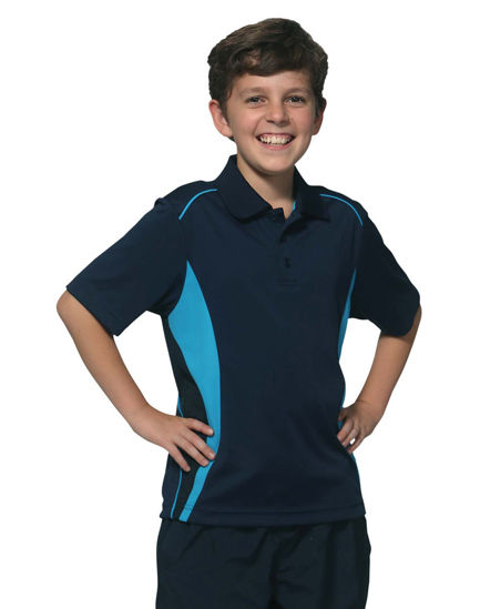 Picture of Winning Spirit Kids' Cooldry S/S Contrast Interlock Polo PS79K