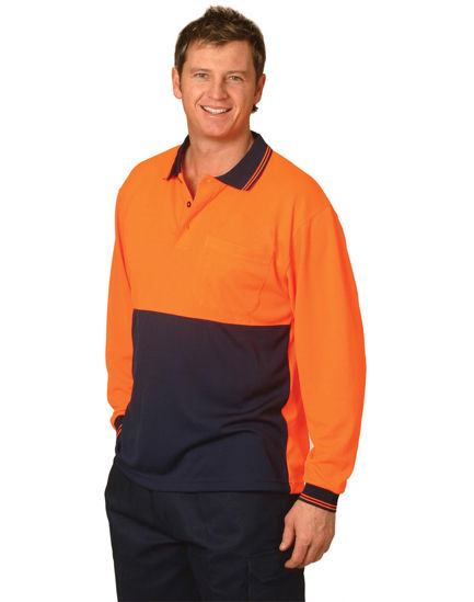 Picture of Winning Spirit Hi-Vis Cooldry Safety Polo L/S SW05CD
