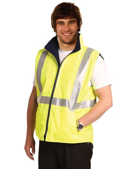 Picture of Winning Spirit Hi-Vis Reversible Safety Vest With Hoop Pattern 3M Tapes SW19A