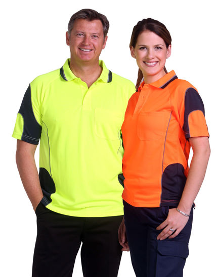 Picture of Winning Spirit Cooldry Hi-Vis Mini Waffle Safety Polo SW71