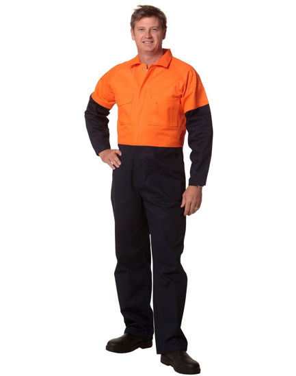 Picture of Winning Spirit Hi-Vis Two Tone Men'S Cotton Drill Coverall-Stout SW205