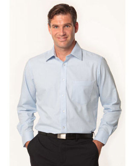 Picture of BENCHMARK Men's Mini Herringbone Long Sleeve Shirt M7112