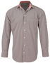 Picture of BENCHMARK Men's Gingham Check Long Sleeve Shirt with Roll-up Tab Sleeve M7330L