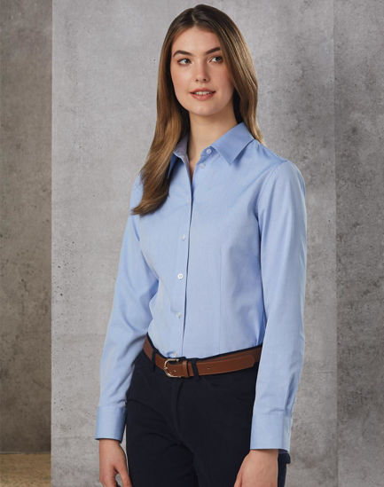 Picture of BENCHMARK Women's CVC Oxford Long Sleeve Shirt M8040L