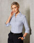 Picture of BENCHMARK Women's  Executive Sateen Stripe 3/4 Sleeve Shirt M8310Q