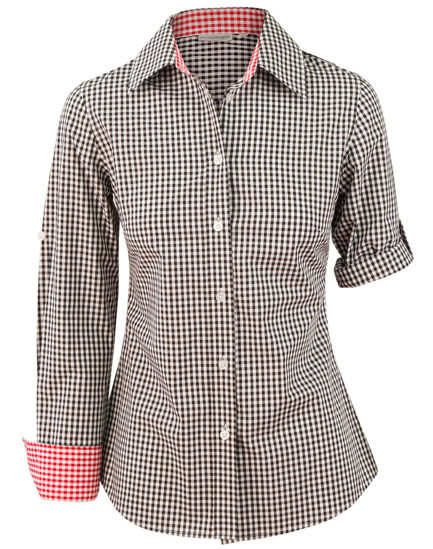 Picture of BENCHMARK Ladies' Gingham Check Long Sleeve Shirt M8330L