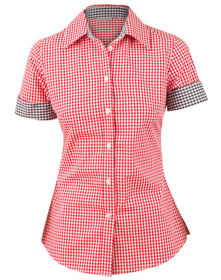 Picture of BENCHMARK Ladies' Gingham Check Short Sleeve Shirt M8330S