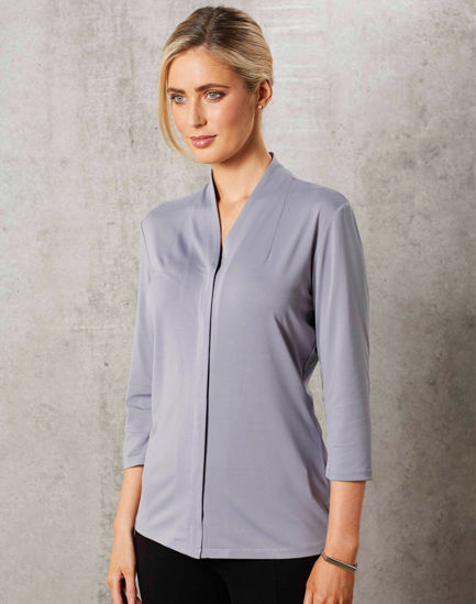 Picture of Benchmark LADIES 3/4 SLEEVE STRETCH KNIT TOP ISABEL M8830