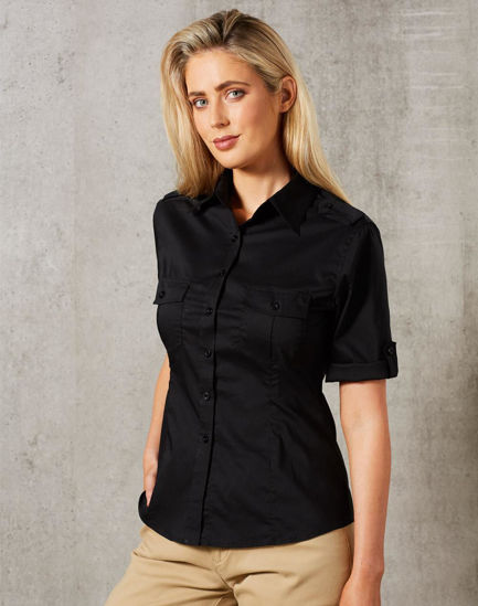 Picture of Benchmark Women's Short Sleeve Military Shirt M8911