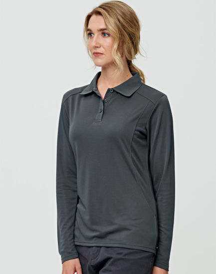 Picture of Winning Spirit LUCKY BAMBOO LONG SLEEVE POLO Ladies PS90