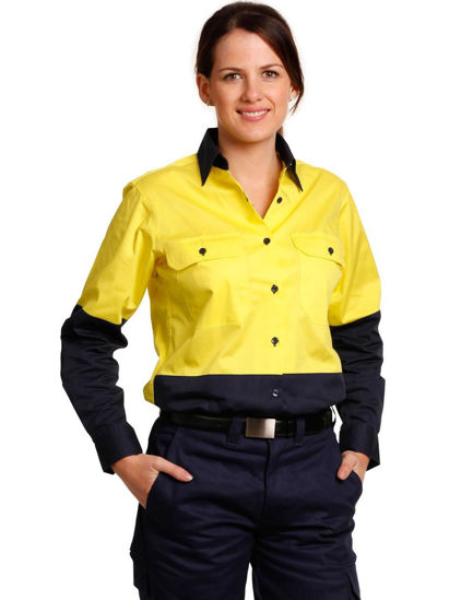 Picture of Australian Industrial Wear WOMEN'S LONG SLEEVE SAFETY SHIRT SW64