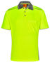 Picture of Australian Industrial Wear UNISEX HI-VIS BAMBOO CHARCOAL VENTED SS POLO SW79