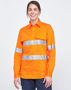 Picture of Australian Industrial Wear UNISEX HI-VIS COOL BREEZE CLOSED FRONT LS SHIRT WITH  PERFORATED TAPE SW87