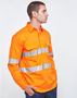 Picture of Australian Industrial Wear UNISEX HI-VIS COOL BREEZE CLOSED FRONT LS SHIRT WITH  PERFORATED TAPE SW87