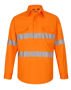 Picture of Australian Industrial Wear UNISEX HI-VIS COOL BREEZE CLOSED FRONT LS SHIRT WITH  PERFORATED TAPE SW87