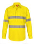 Picture of Australian Industrial Wear UNISEX HI-VIS COOL BREEZE CLOSED FRONT LS SHIRT WITH  PERFORATED TAPE SW87