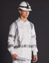 Picture of Australian Industrial Wear Mens White Safety Shirt with X Back Biomotion Tape Configuration WT09HV